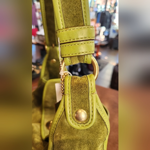 Coach Bleeker Street Haversack Limited Edition Green Suede Purse - Picture 7 of 14